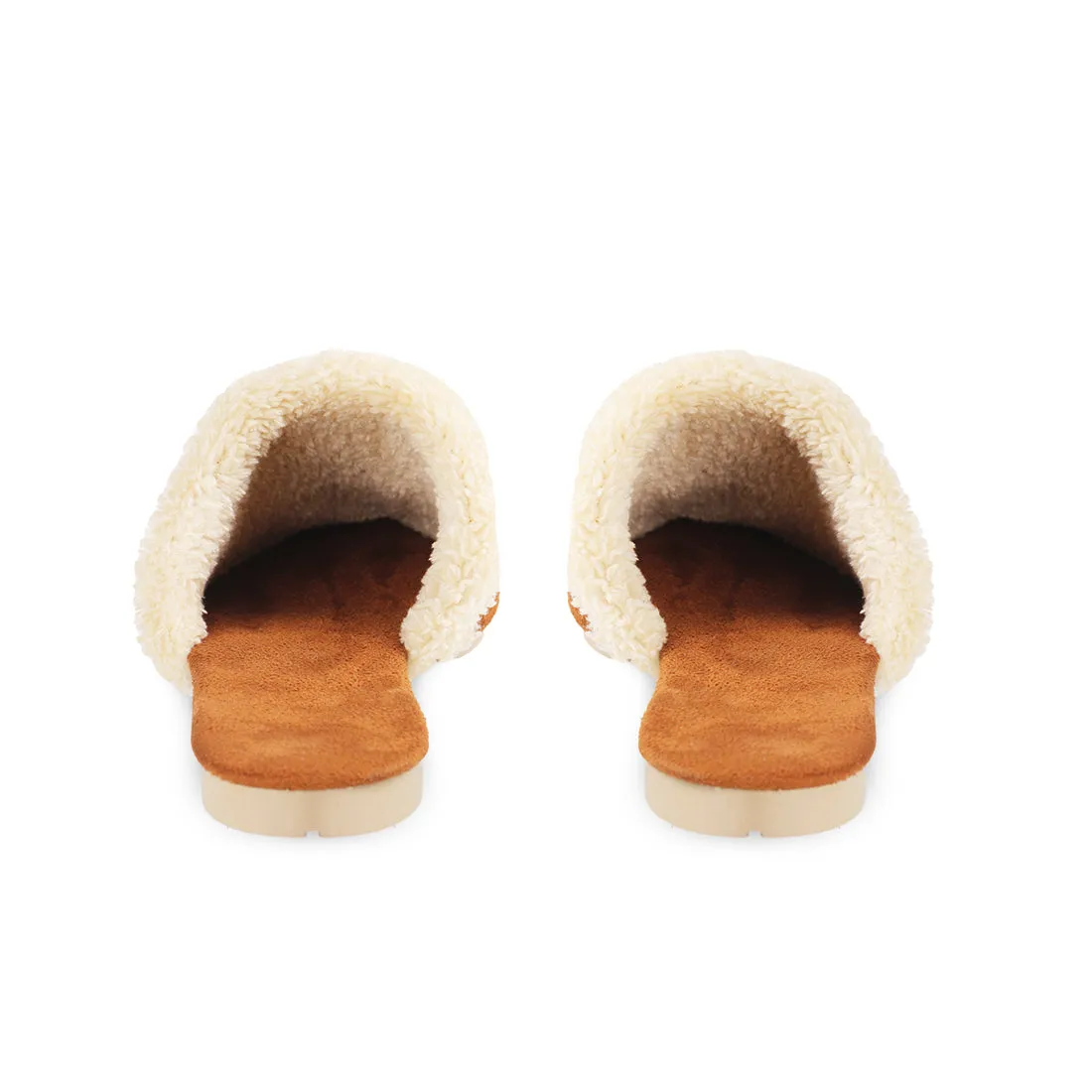 Abstract Camouflage Fur-Lined Mules