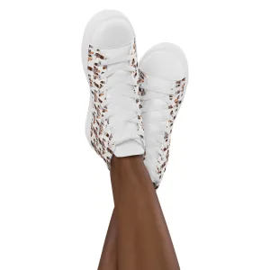 AJbeneficial Entourage Women’s high top canvas shoes on White
