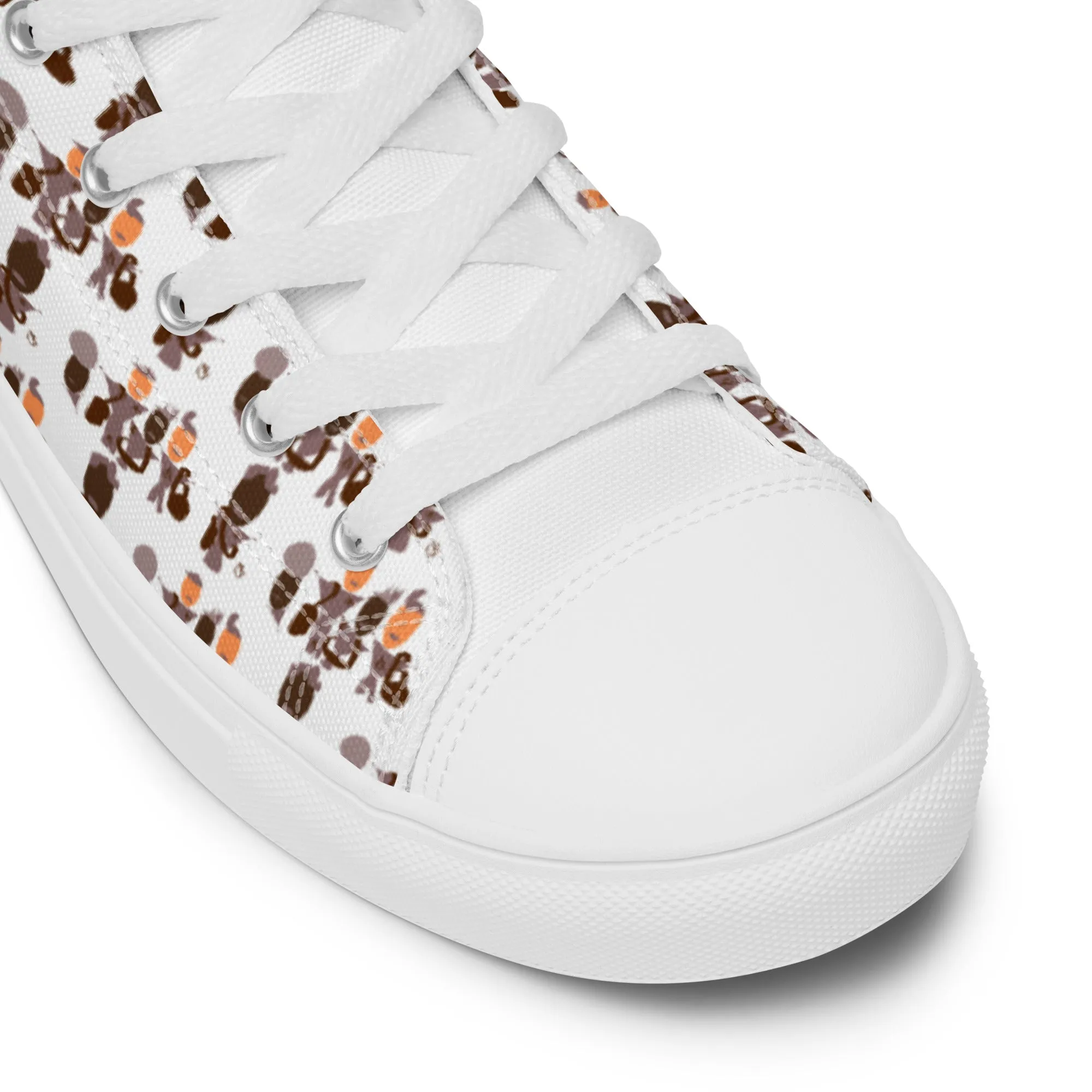 AJbeneficial Entourage Women’s high top canvas shoes on White