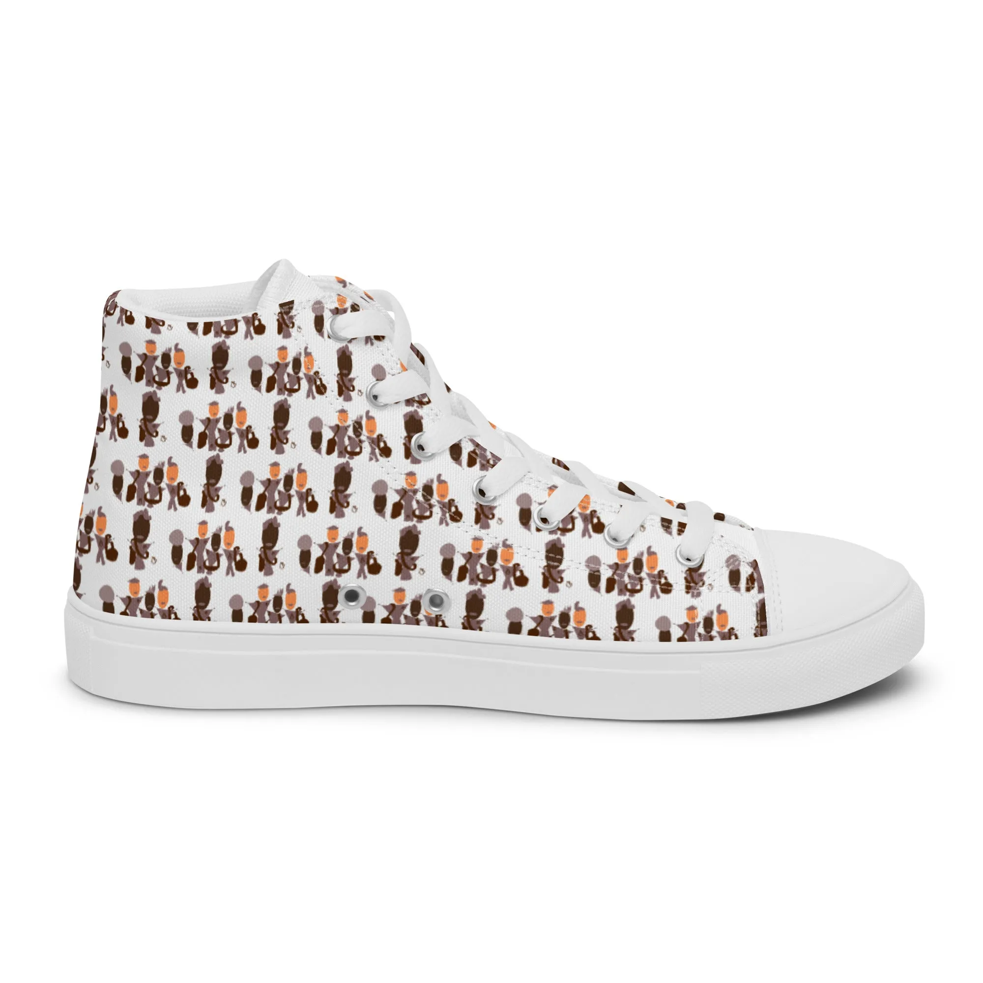AJbeneficial Entourage Women’s high top canvas shoes on White