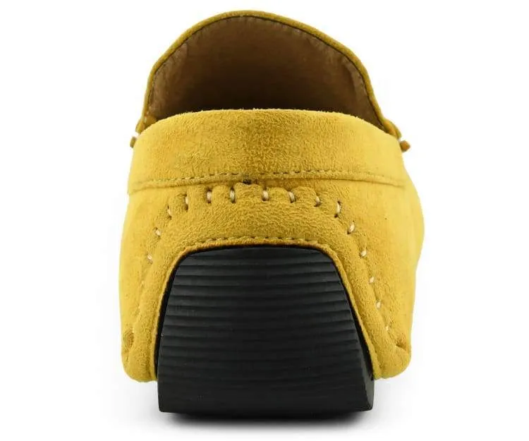 Amali Walken 2 Men's Suede Driving Loafers Mustard Yellow
