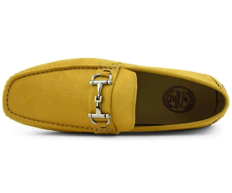Amali Walken 2 Men's Suede Driving Loafers Mustard Yellow