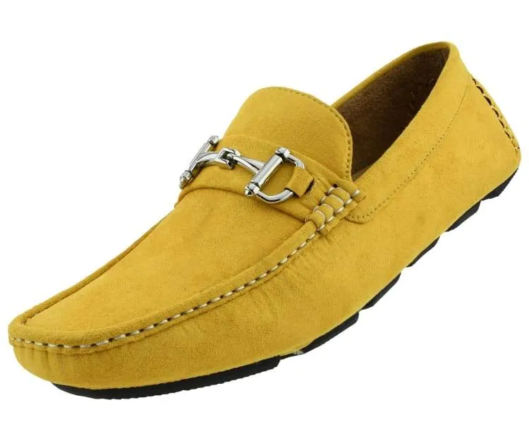 Amali Walken 2 Men's Suede Driving Loafers Mustard Yellow