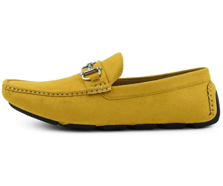 Amali Walken 2 Men's Suede Driving Loafers Mustard Yellow