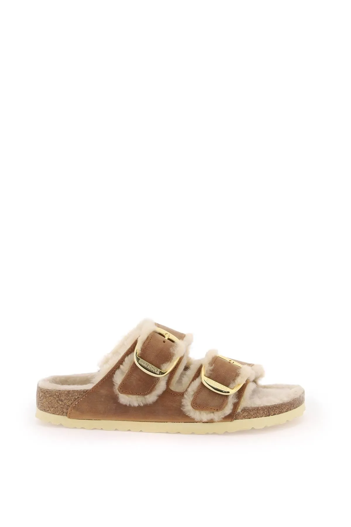 arizona big buckle mules in shearling