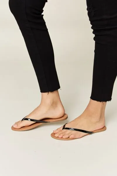 Black PU Leather Open Toe Sandals