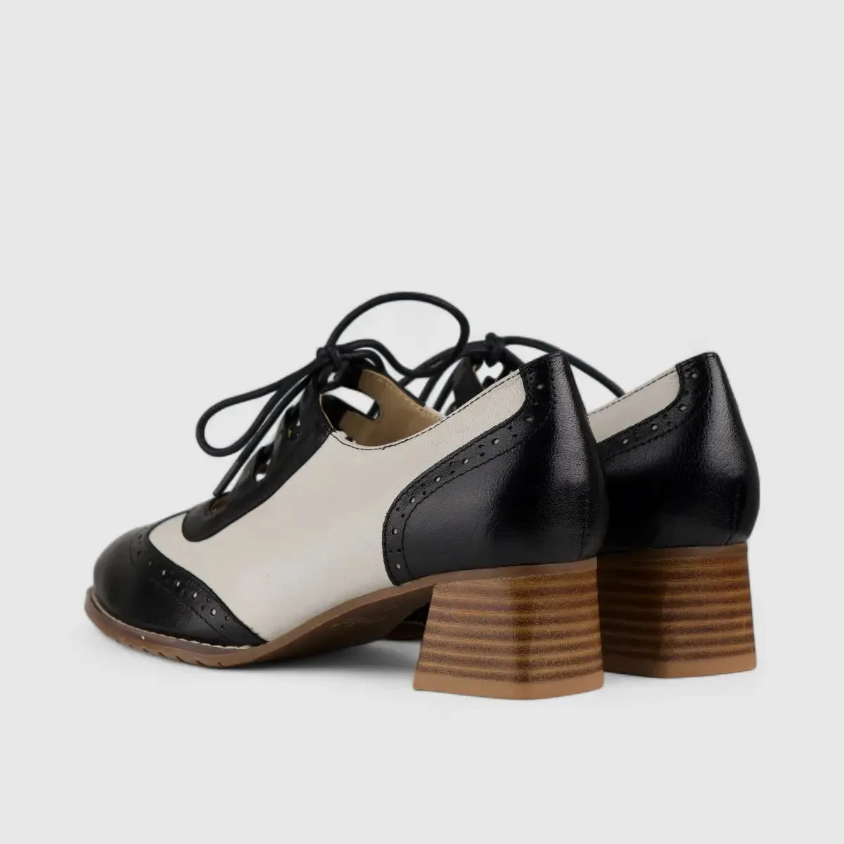 Bulbul Leather Oxford Brogue Black/White K058-8