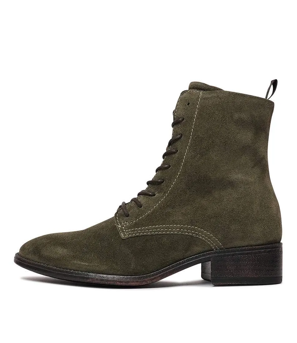 Celia Artichoke Suede Ankle Boots