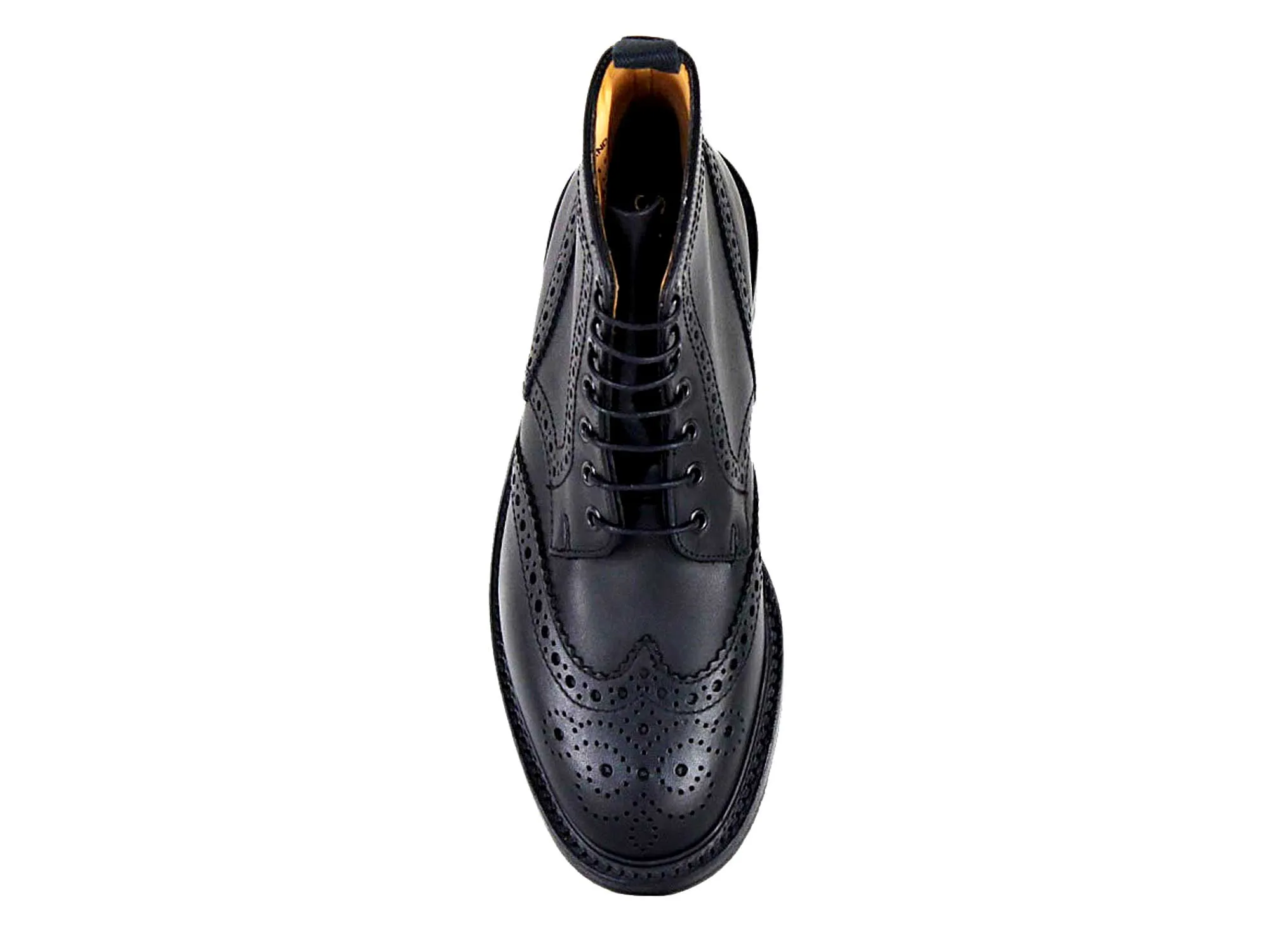 CHELTENHAM Men's Black Brogue Country Boot by Sanders