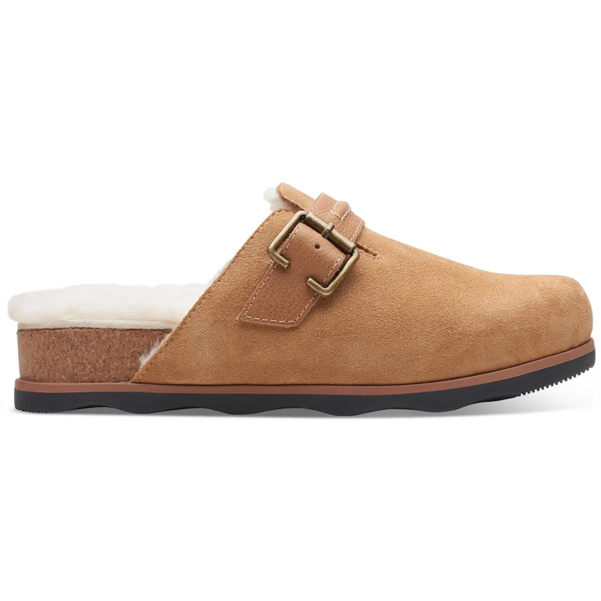 Clarks Womens Brynn Suede Slip On Mules