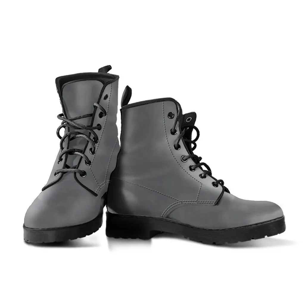 Combat Boots - Gradient Grey |  Boho Shoes, Goth Boots, Gothic Boots, Handmade Lace Up Boots, Vegan Leather Lace Up Boots, 90s Boots, 2000s Boots