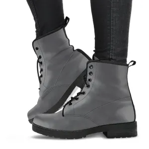 Combat Boots - Gradient Grey |  Boho Shoes, Goth Boots, Gothic Boots, Handmade Lace Up Boots, Vegan Leather Lace Up Boots, 90s Boots, 2000s Boots