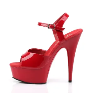 Delight 609 Red Patent 6" High Heel Ankle Strap Sandals - Direct