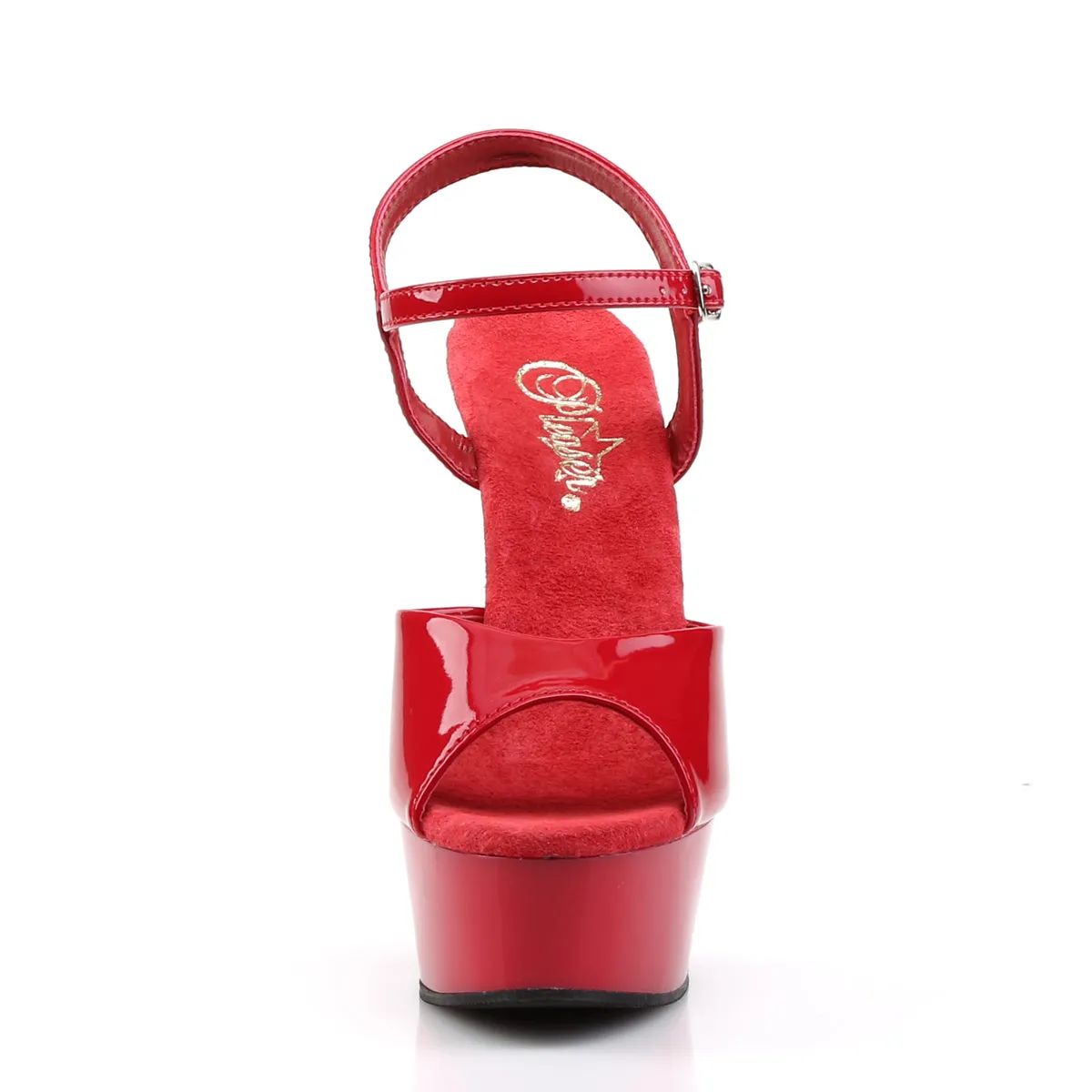Delight 609 Red Patent 6" High Heel Ankle Strap Sandals - Direct
