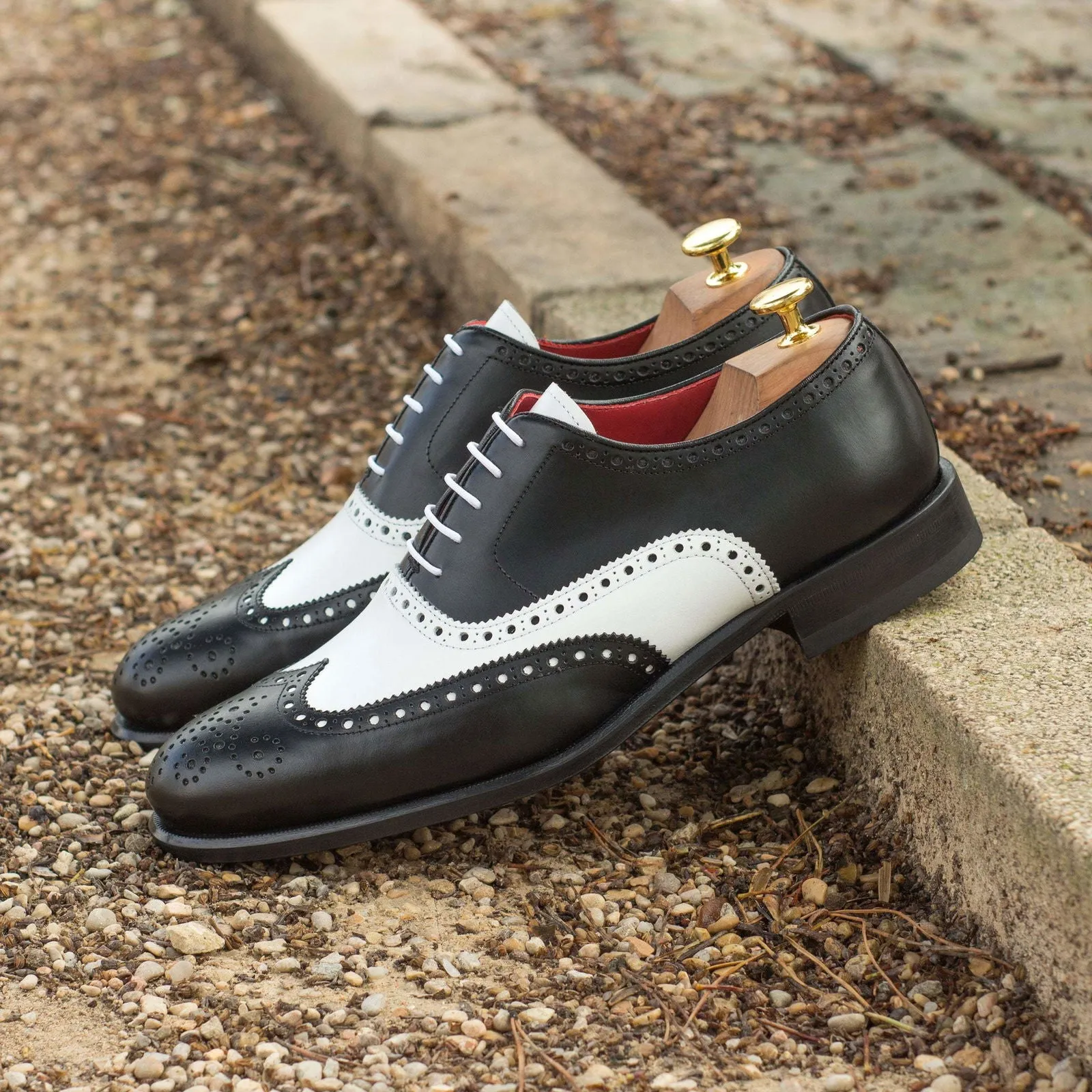 Full Brogue-Box Calf, White, Black