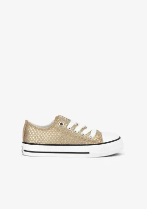 Girl's Platium Glitter Sneakers