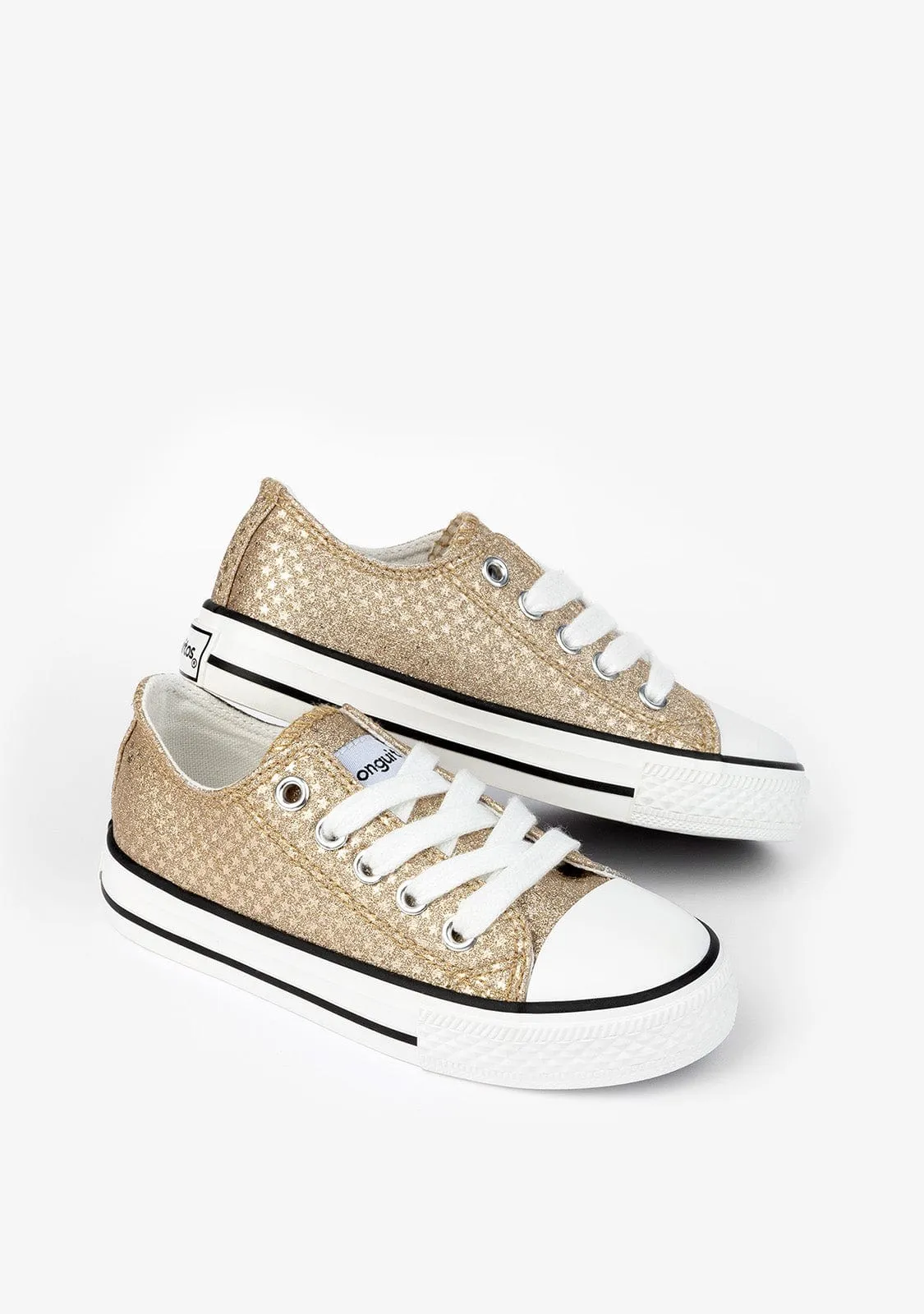 Girl's Platium Glitter Sneakers