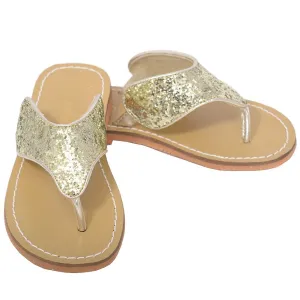 Gold T Strap Flip Flop Summer Spring Sandal Girl 11-4