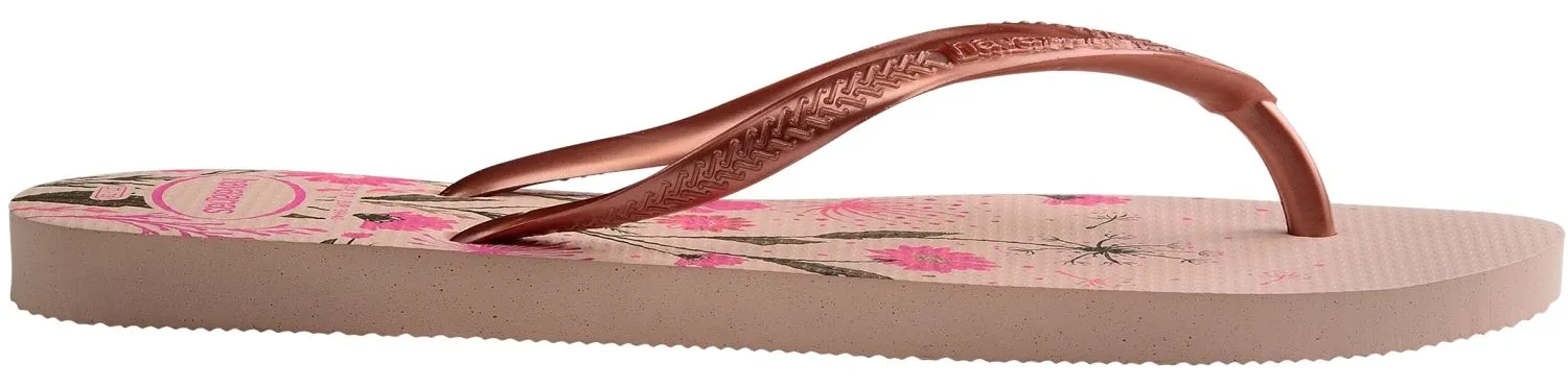 Havaianas Slim Organic Ballet Rose Floral Womens Flip Flops