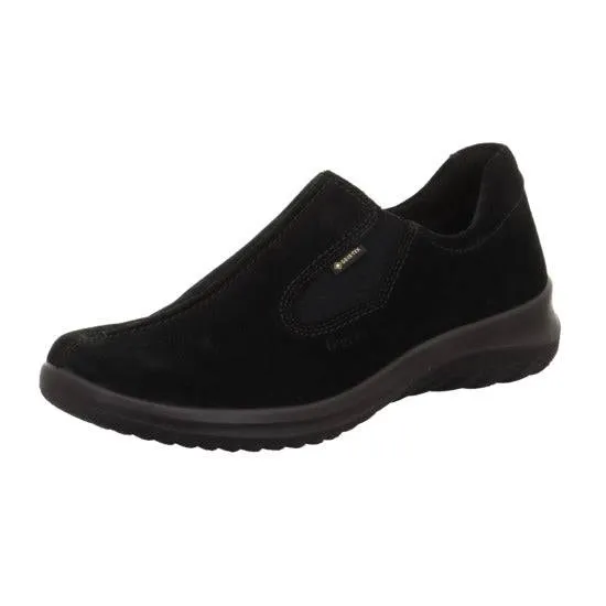 Legero 2-009568-0000 Softboot Black Waterproof Suede Slip On Loafers