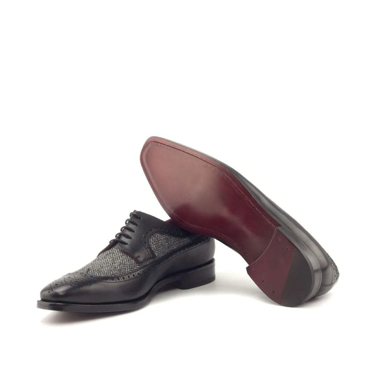 Longwing Blucher-Painted Calf, Sartorial, Black, Grey-Wholesale