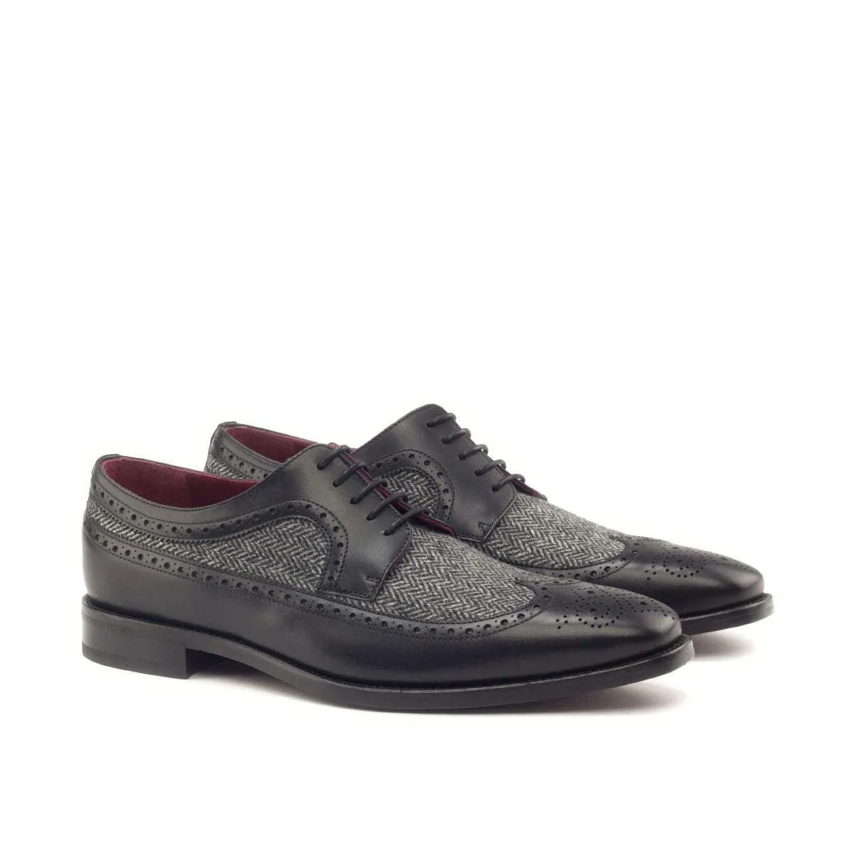 Longwing Blucher-Painted Calf, Sartorial, Black, Grey-Wholesale