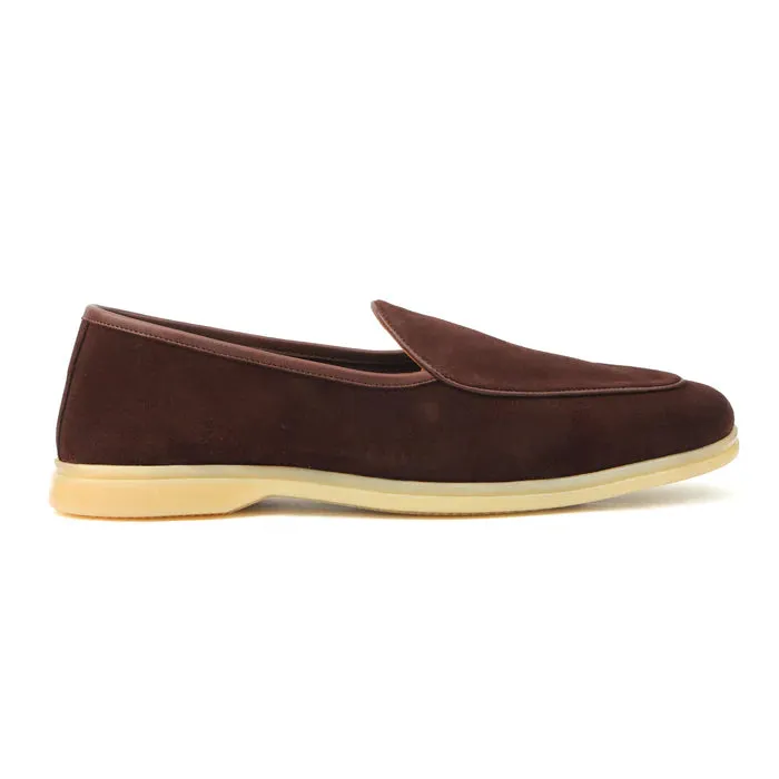 Lorenzo Belgian Loafer - Castorino Suede Brown Unlined Flex
