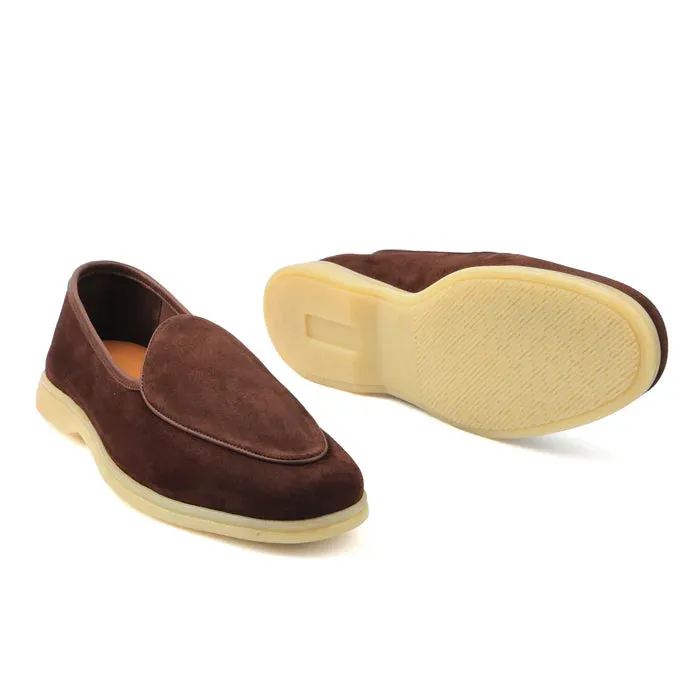 Lorenzo Belgian Loafer - Castorino Suede Brown Unlined Flex