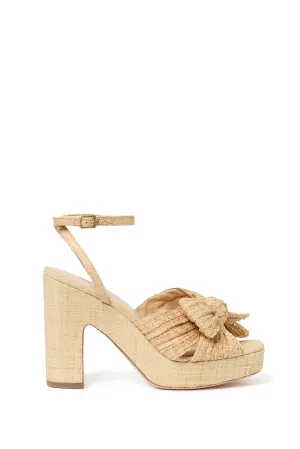 LUCIA PLEATED BOW PLATFORM WITH ANKLE STRAP