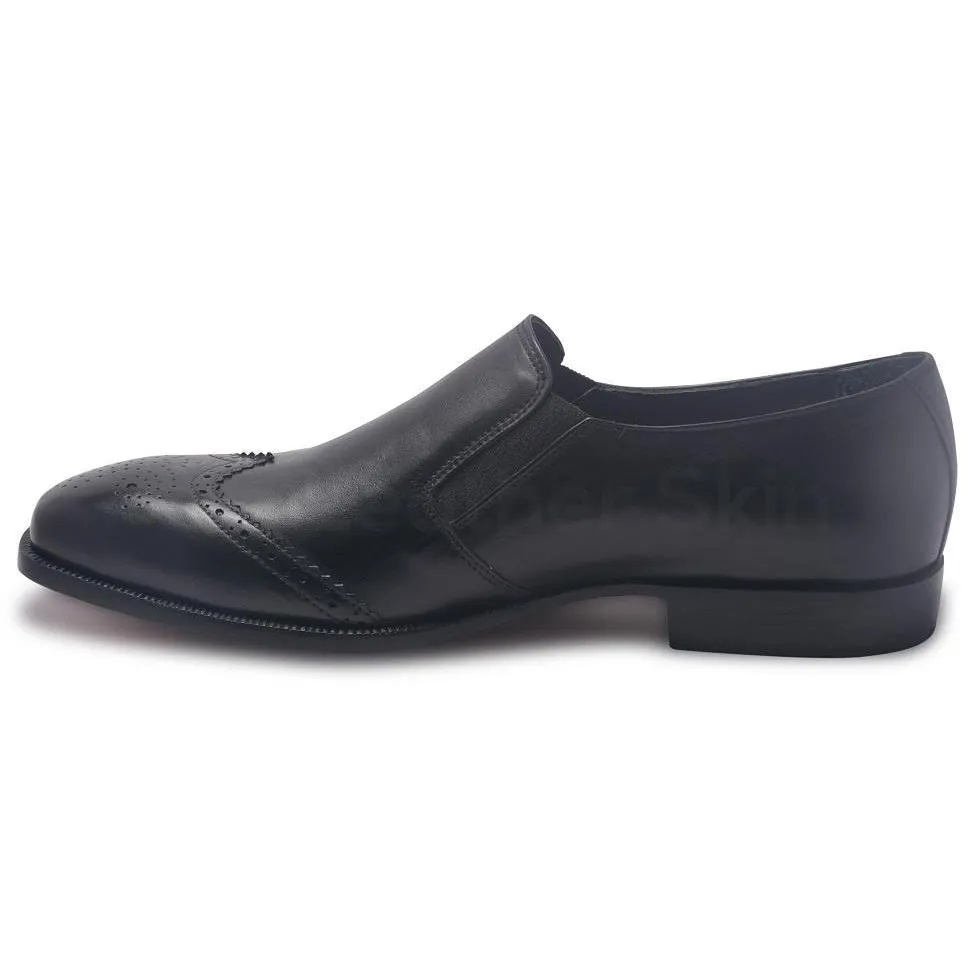 Men Black Handmade Genuine Leather Shoes
