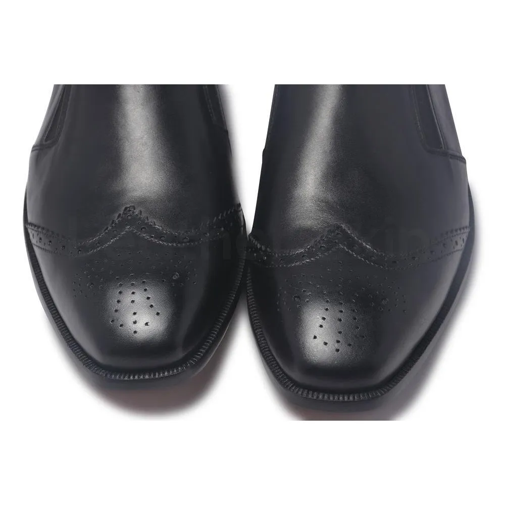 Men Black Handmade Genuine Leather Shoes