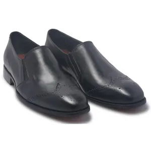 Men Black Handmade Genuine Leather Shoes