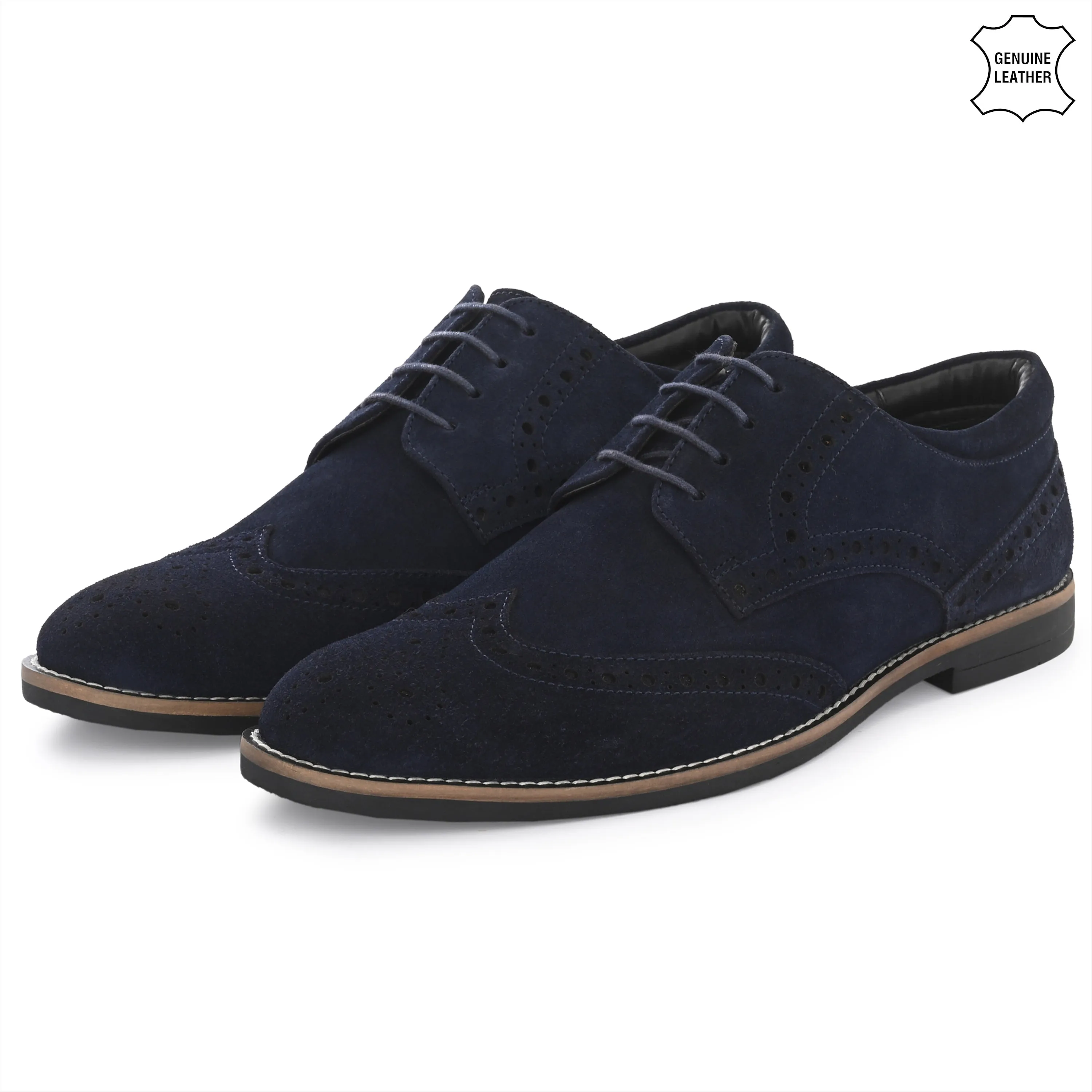 Mighty Suede Leather Brogue Derby Lace Ups