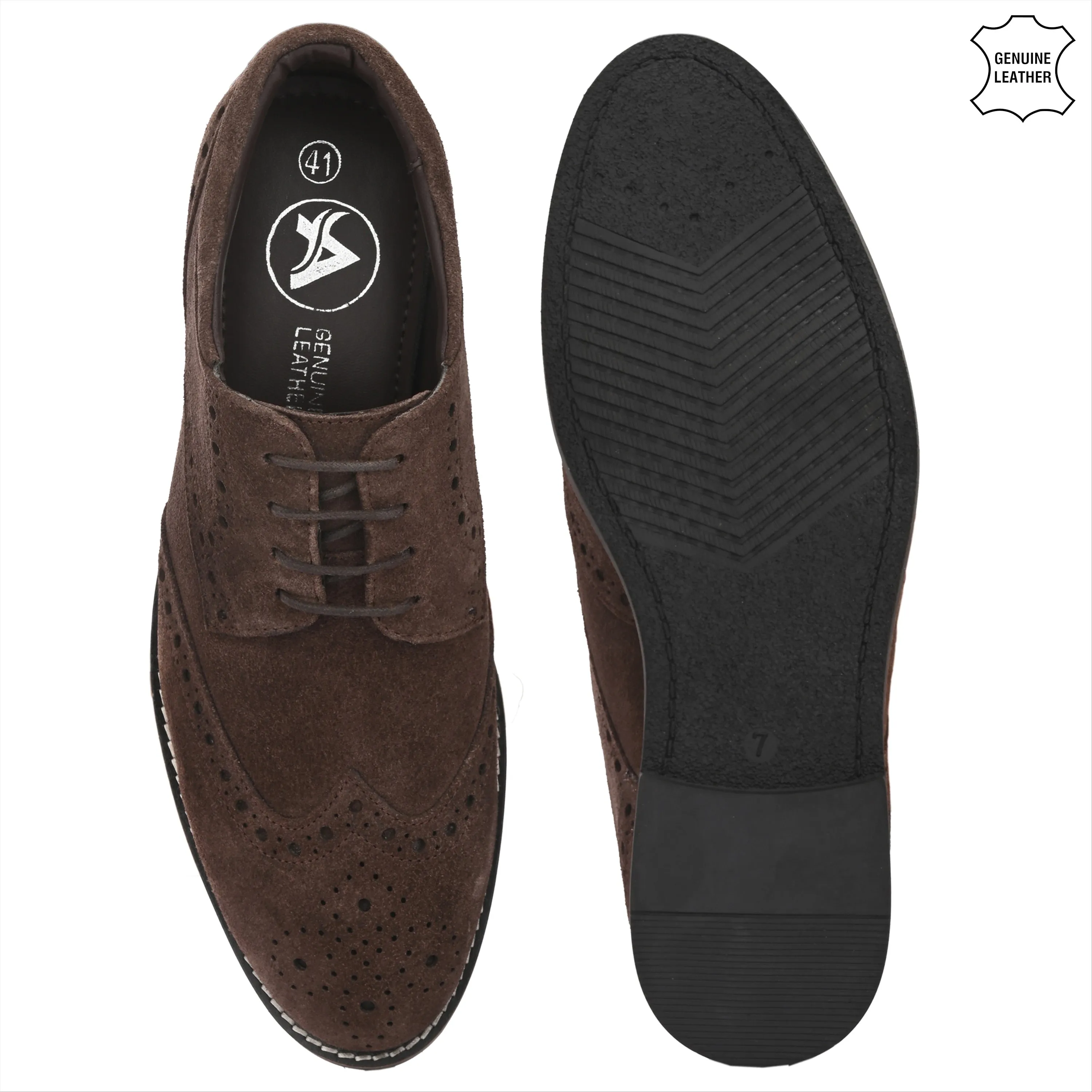 Mighty Suede Leather Brogue Derby Lace Ups