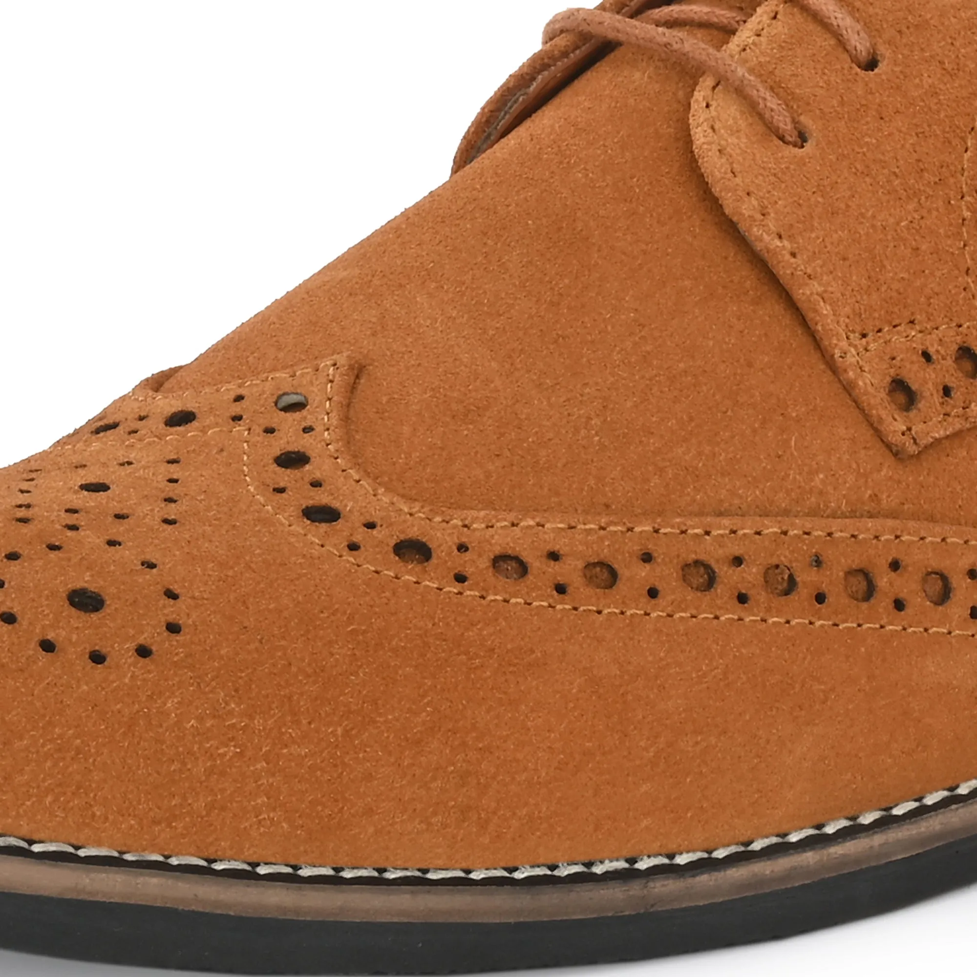 Mighty Suede Leather Brogue Derby Lace Ups