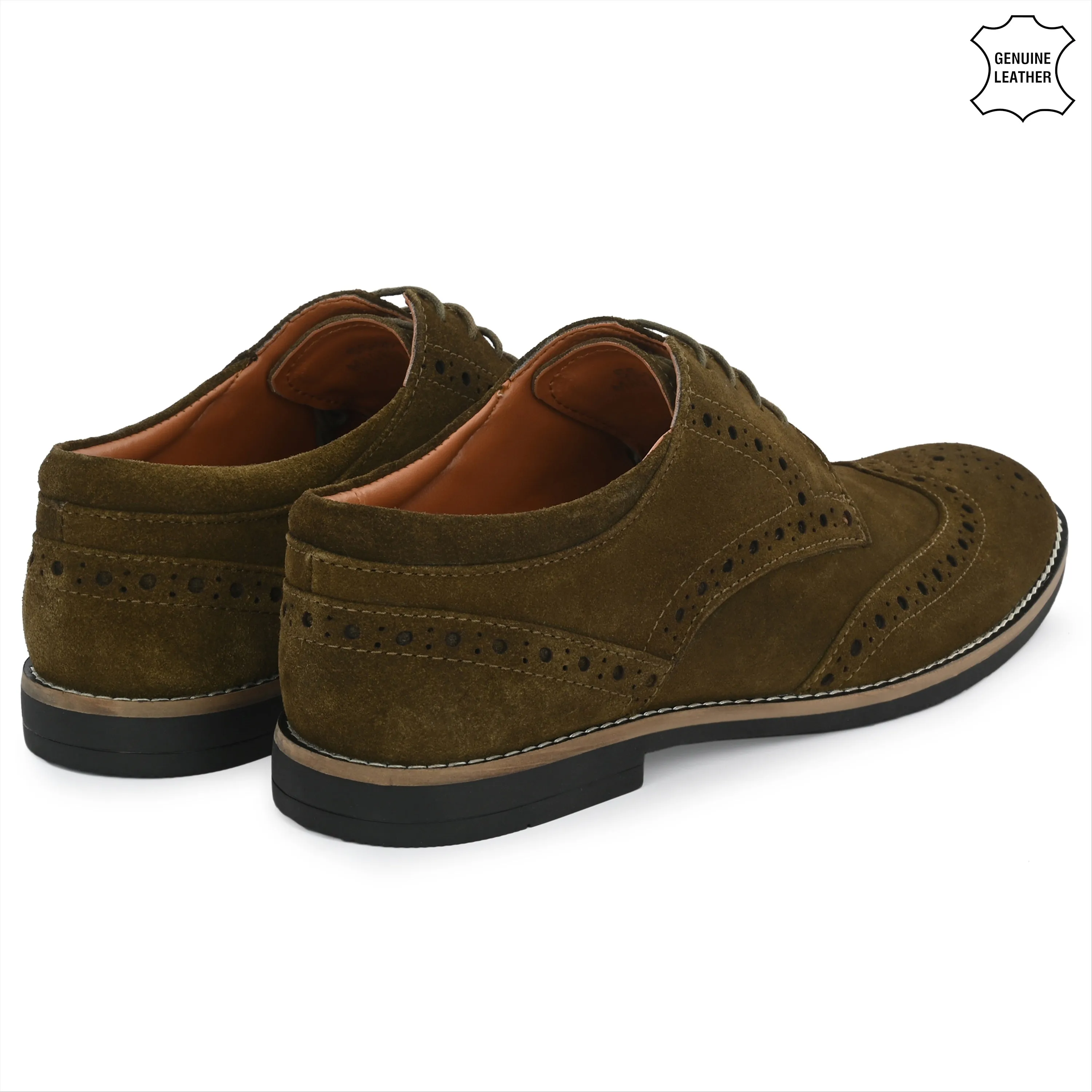 Mighty Suede Leather Brogue Derby Lace Ups