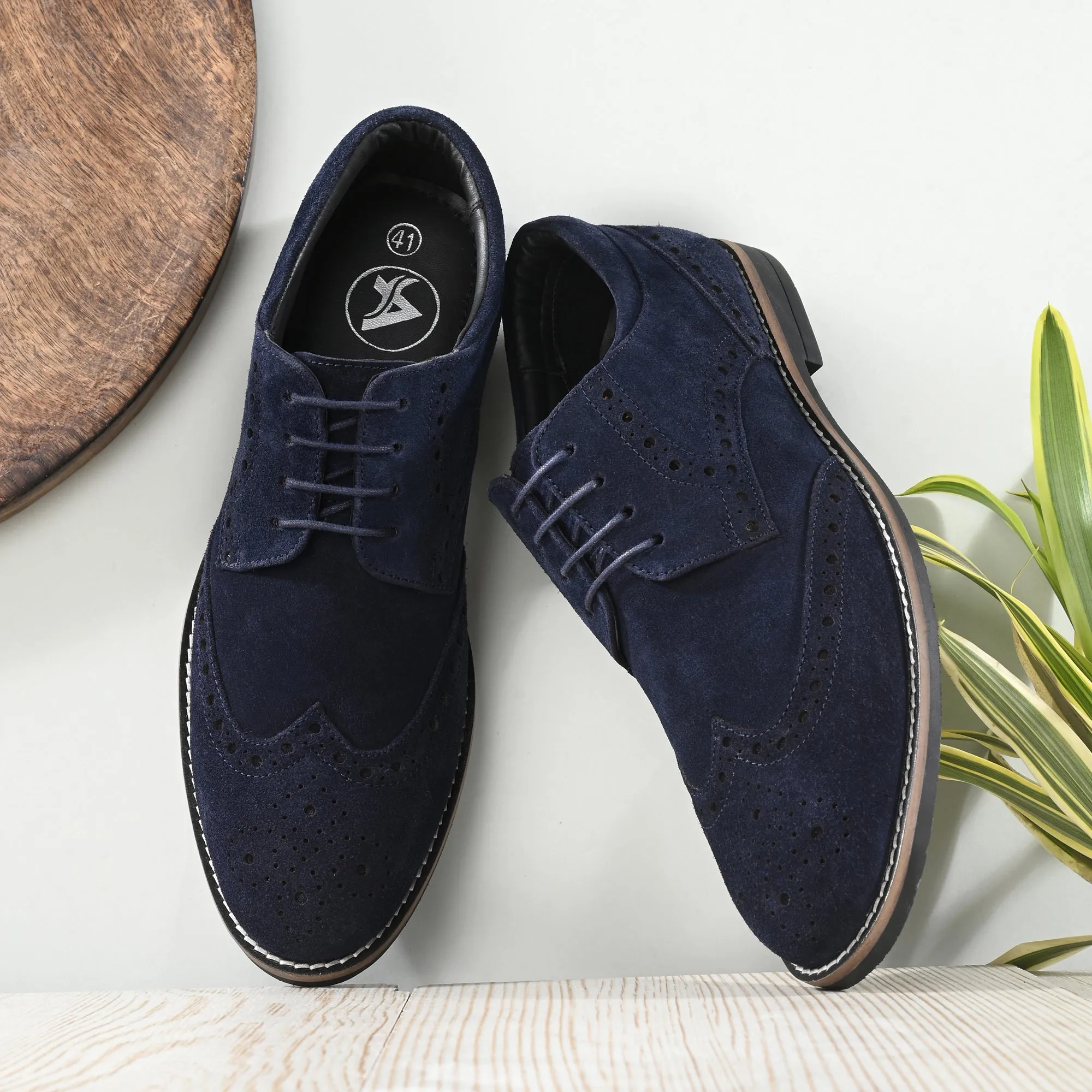 Mighty Suede Leather Brogue Derby Lace Ups