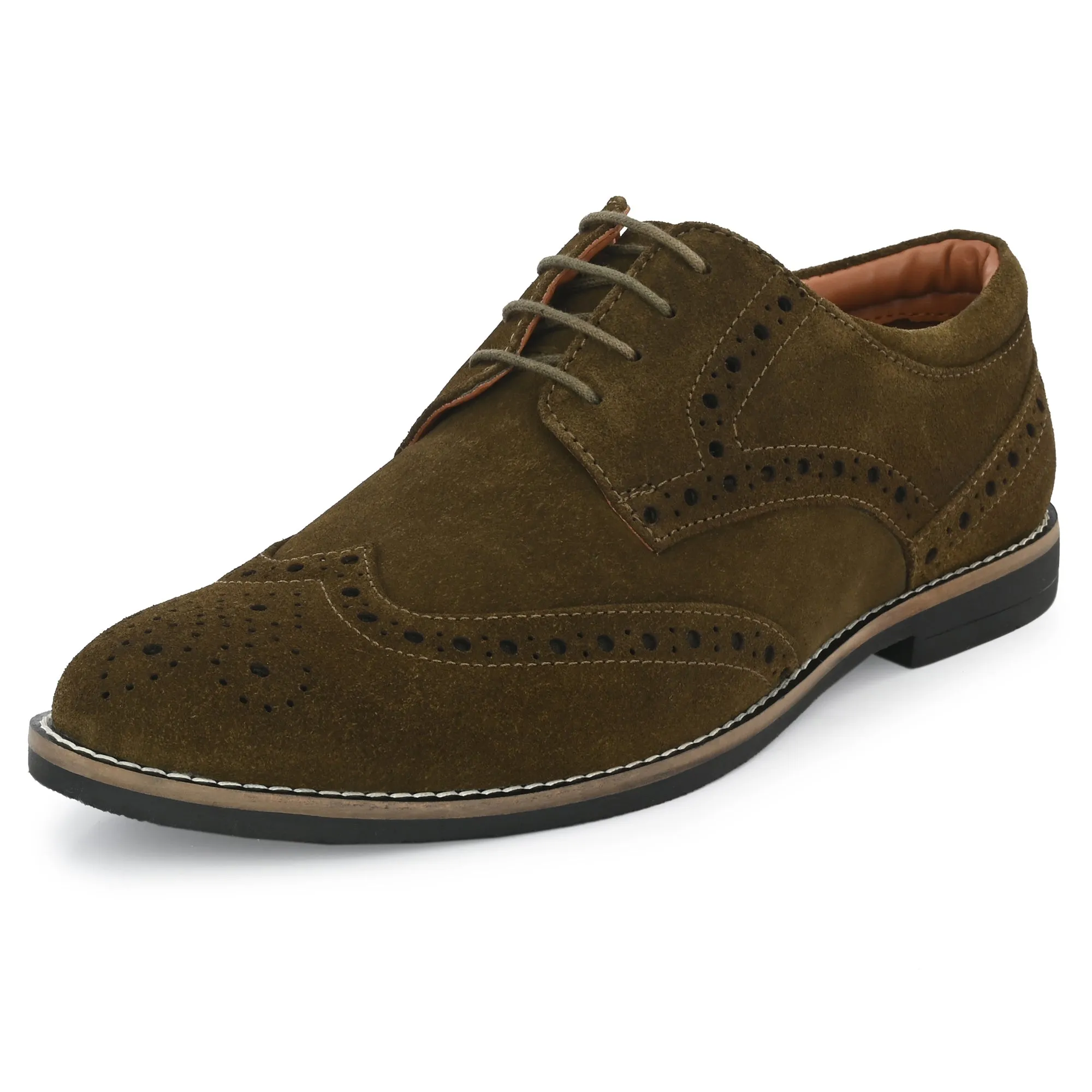 Mighty Suede Leather Brogue Derby Lace Ups