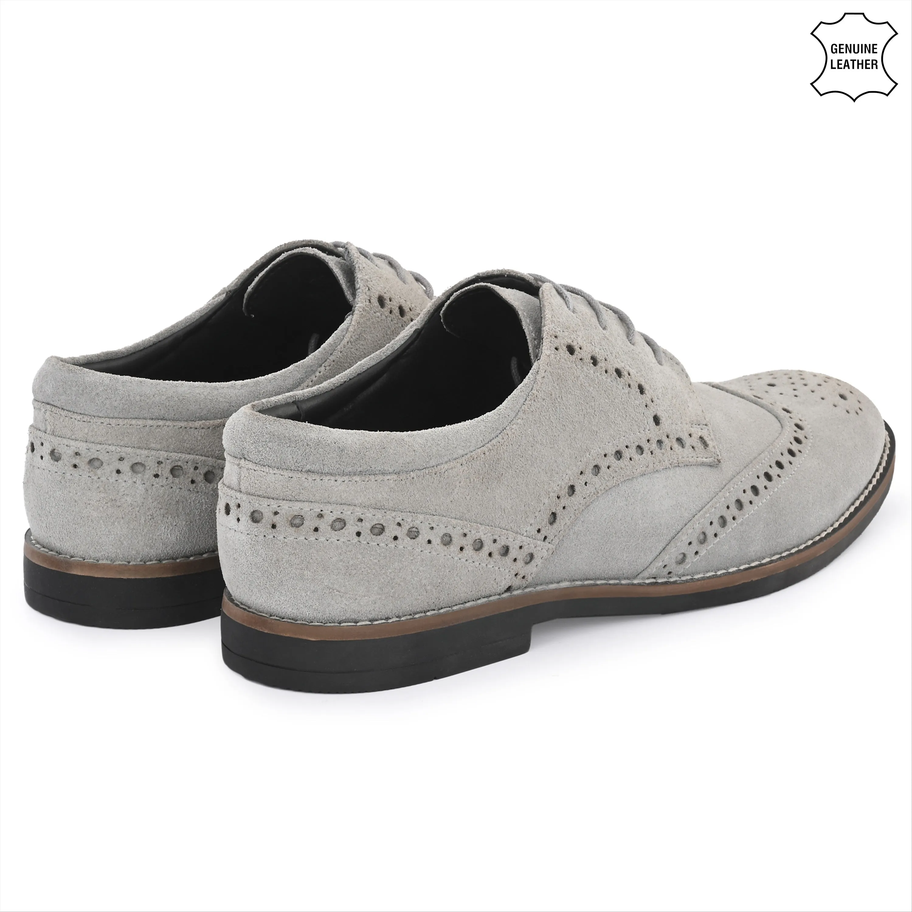 Mighty Suede Leather Brogue Derby Lace Ups