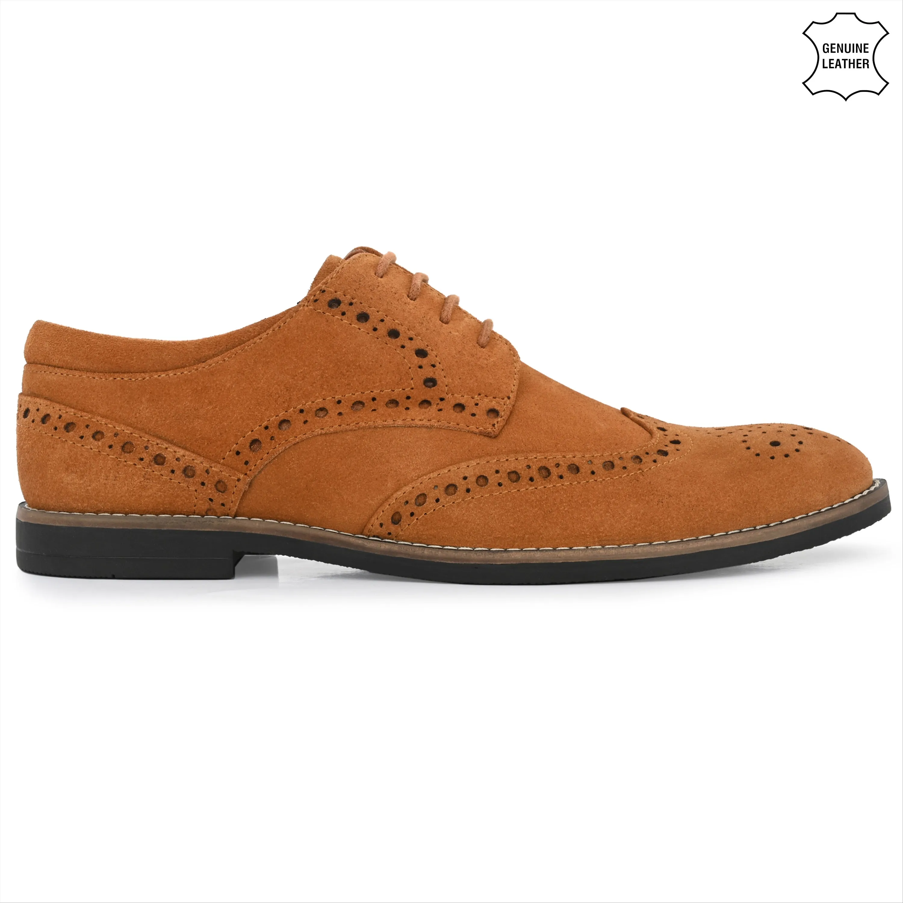 Mighty Suede Leather Brogue Derby Lace Ups