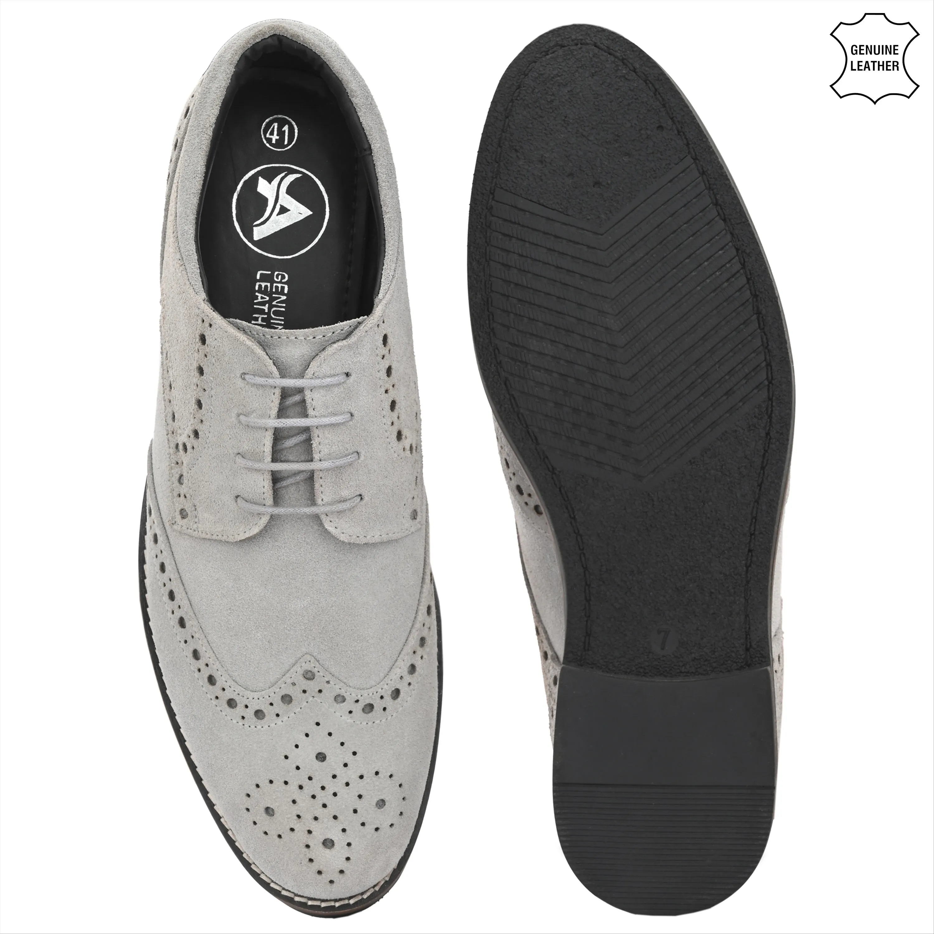 Mighty Suede Leather Brogue Derby Lace Ups