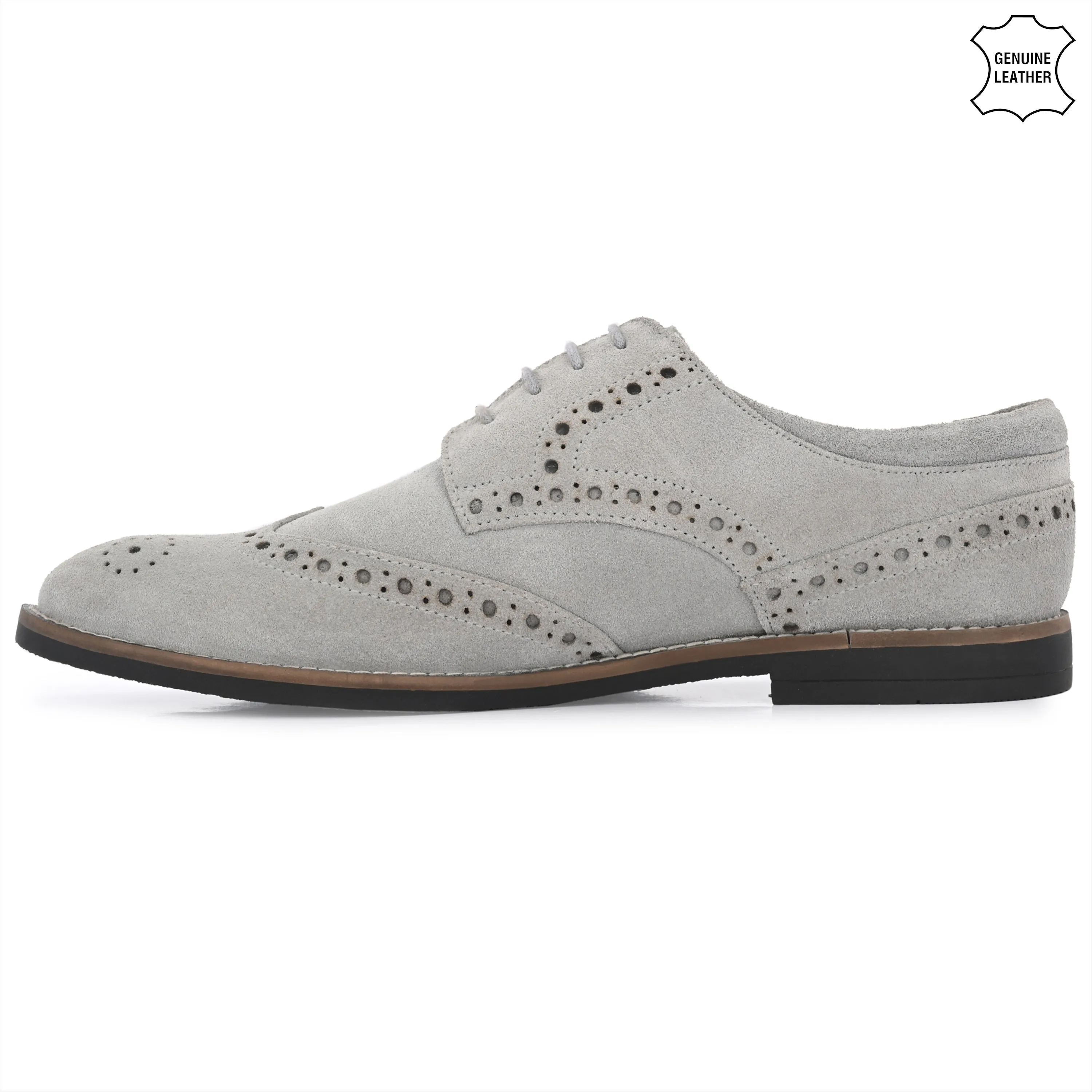 Mighty Suede Leather Brogue Derby Lace Ups