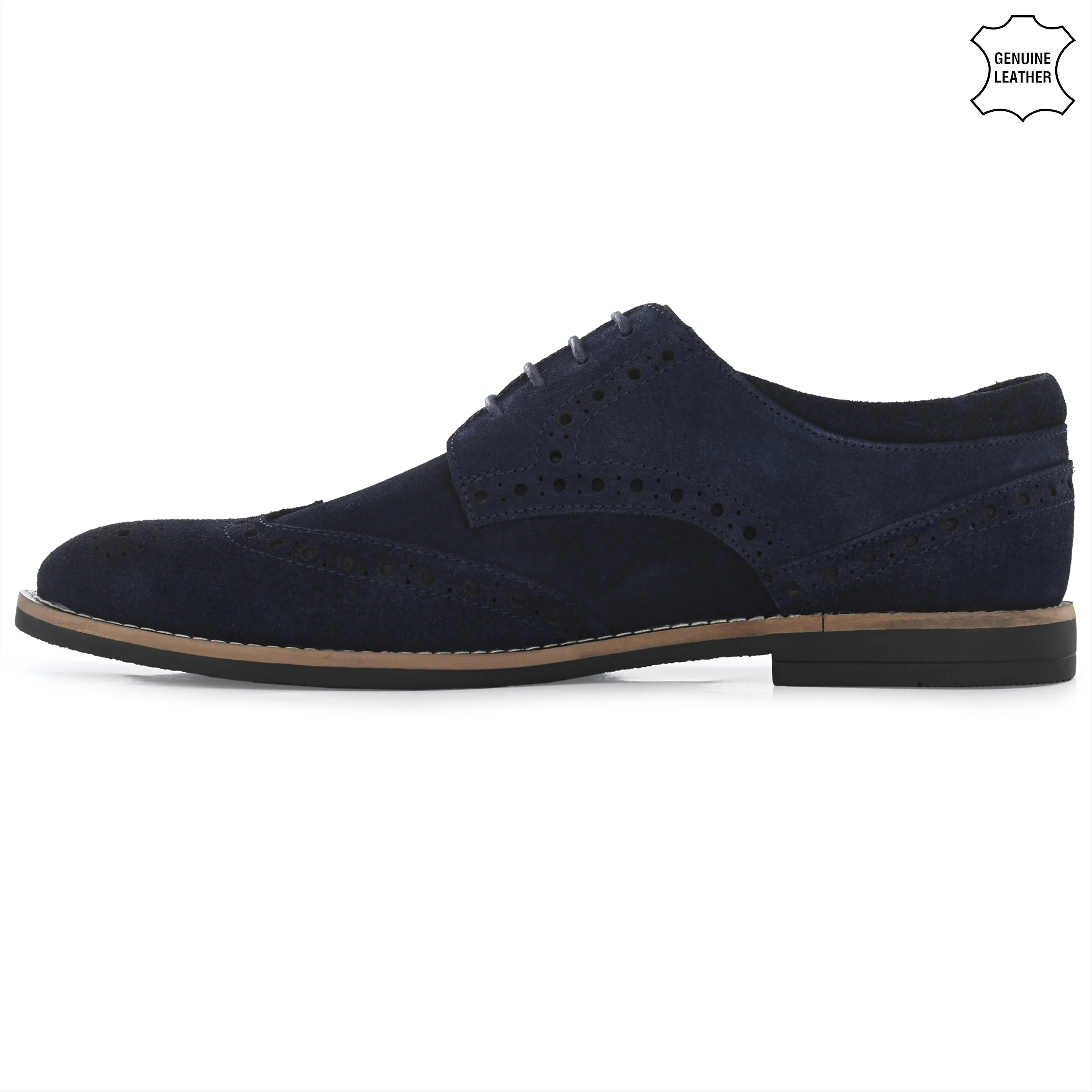 Mighty Suede Leather Brogue Derby Lace Ups