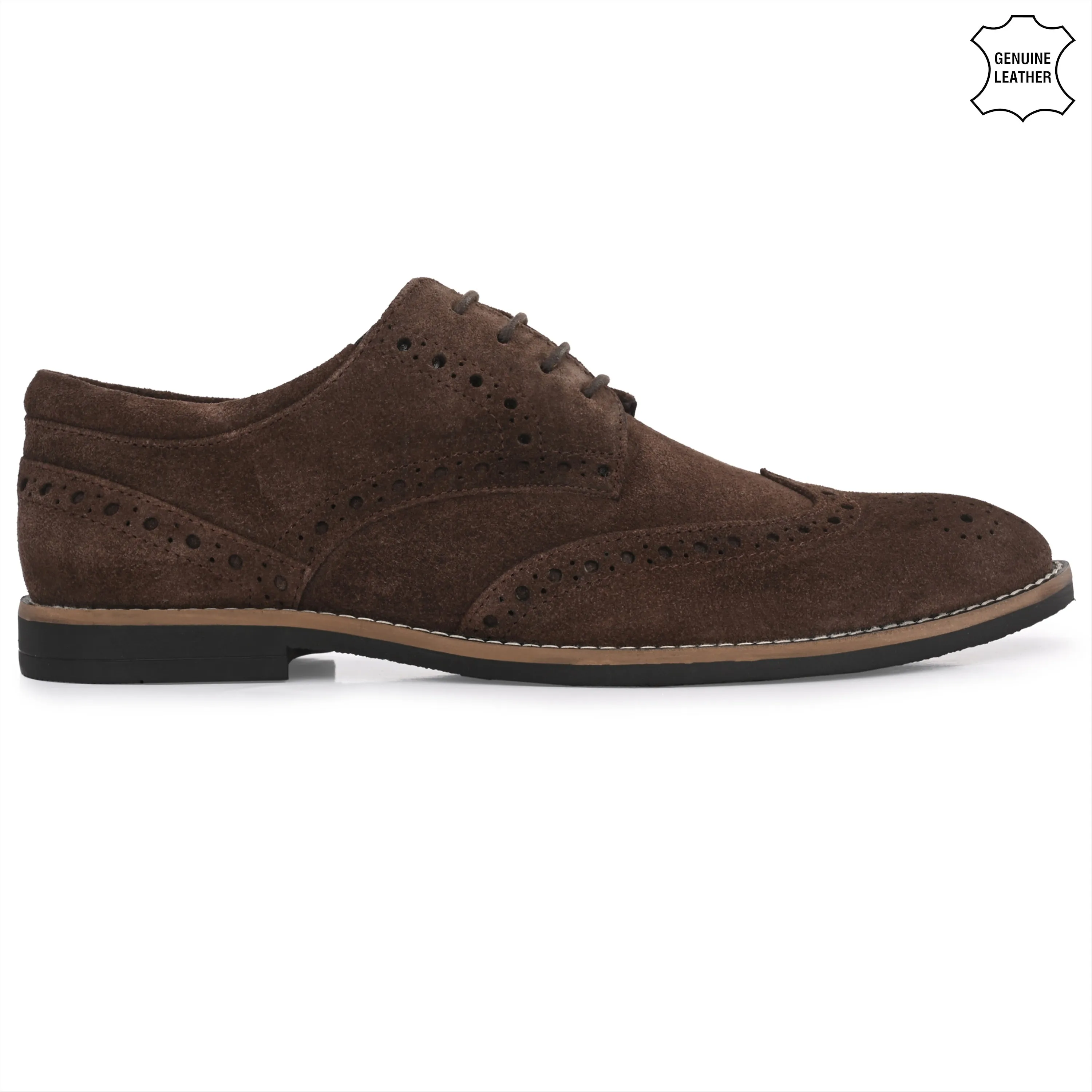 Mighty Suede Leather Brogue Derby Lace Ups