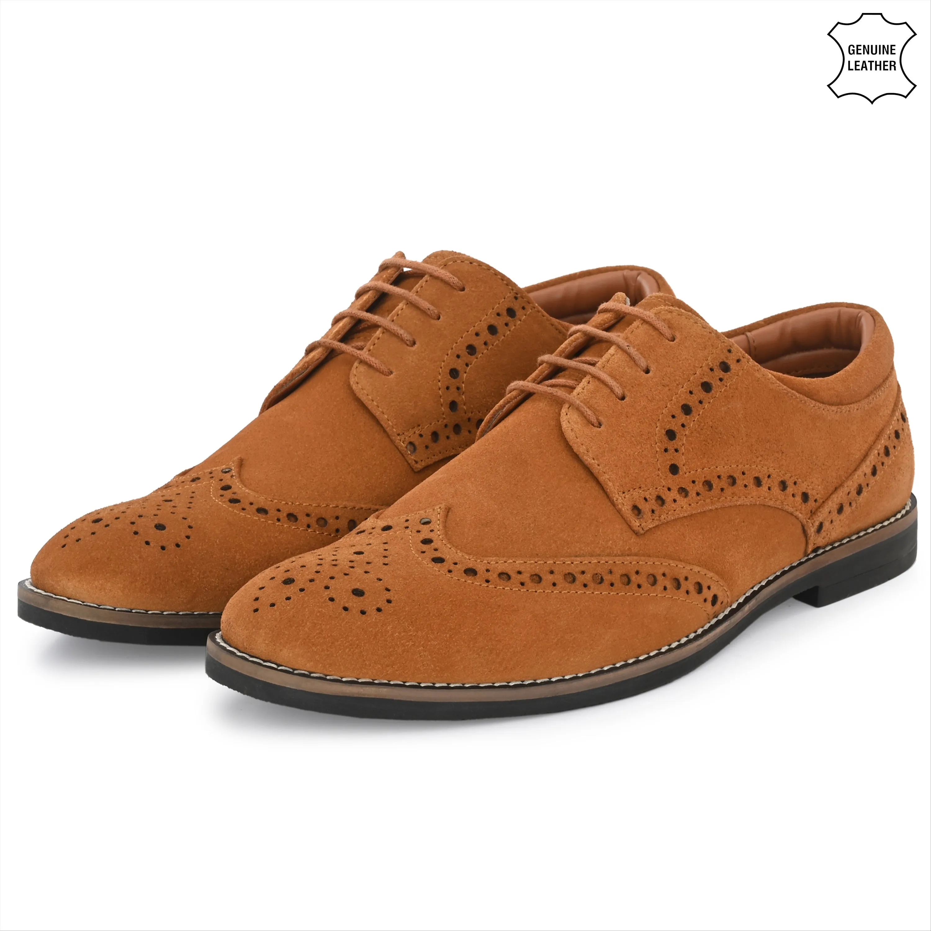 Mighty Suede Leather Brogue Derby Lace Ups
