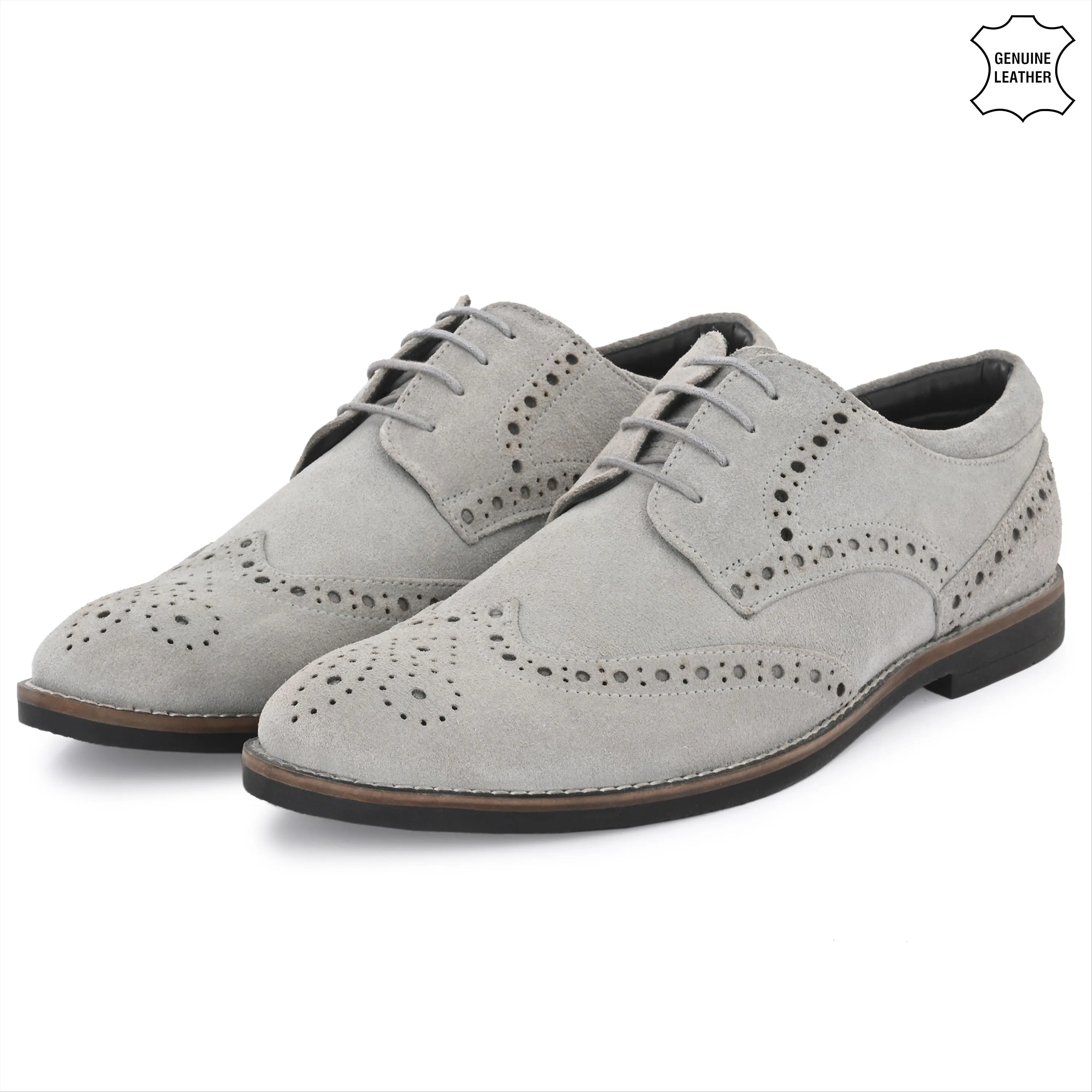 Mighty Suede Leather Brogue Derby Lace Ups