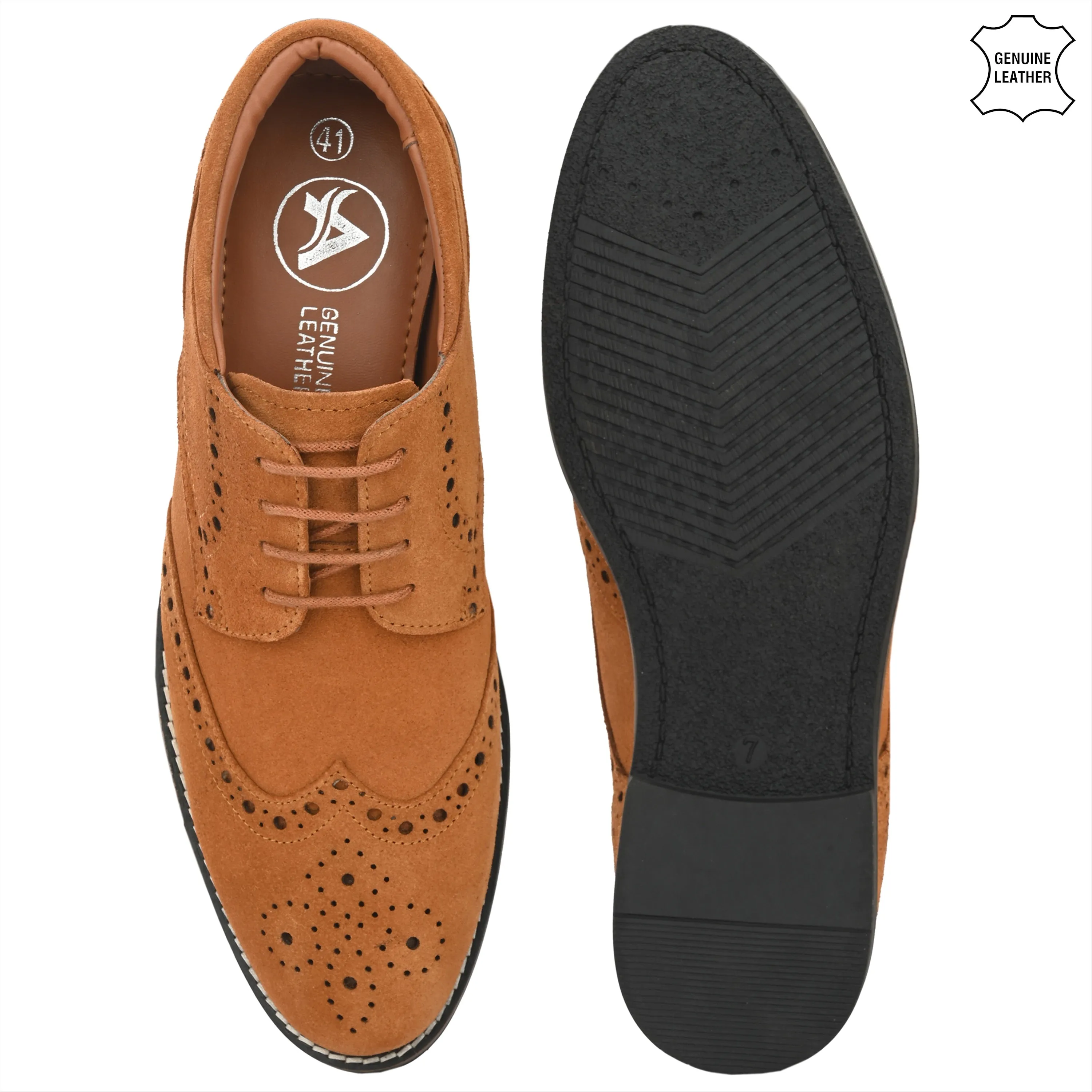 Mighty Suede Leather Brogue Derby Lace Ups