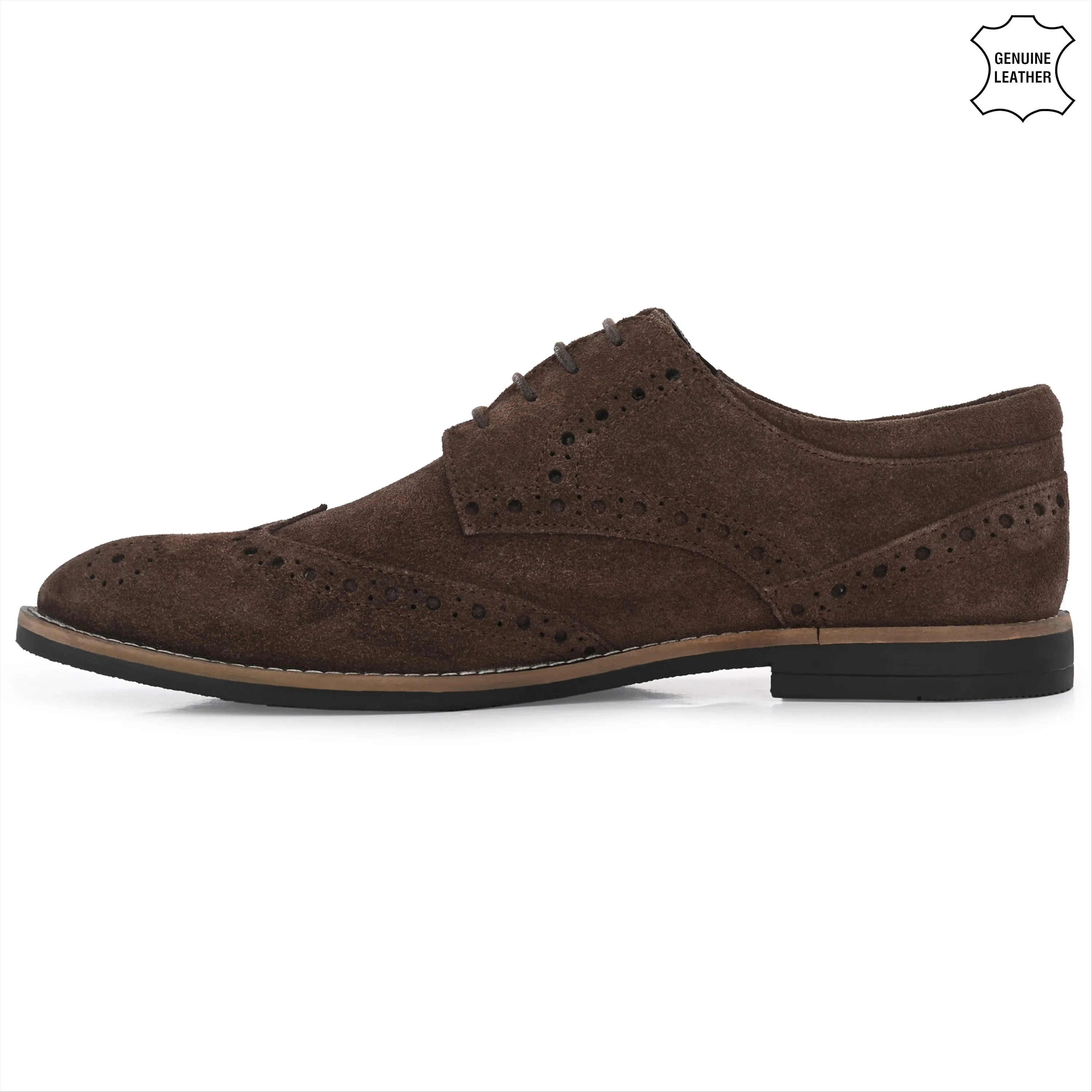 Mighty Suede Leather Brogue Derby Lace Ups