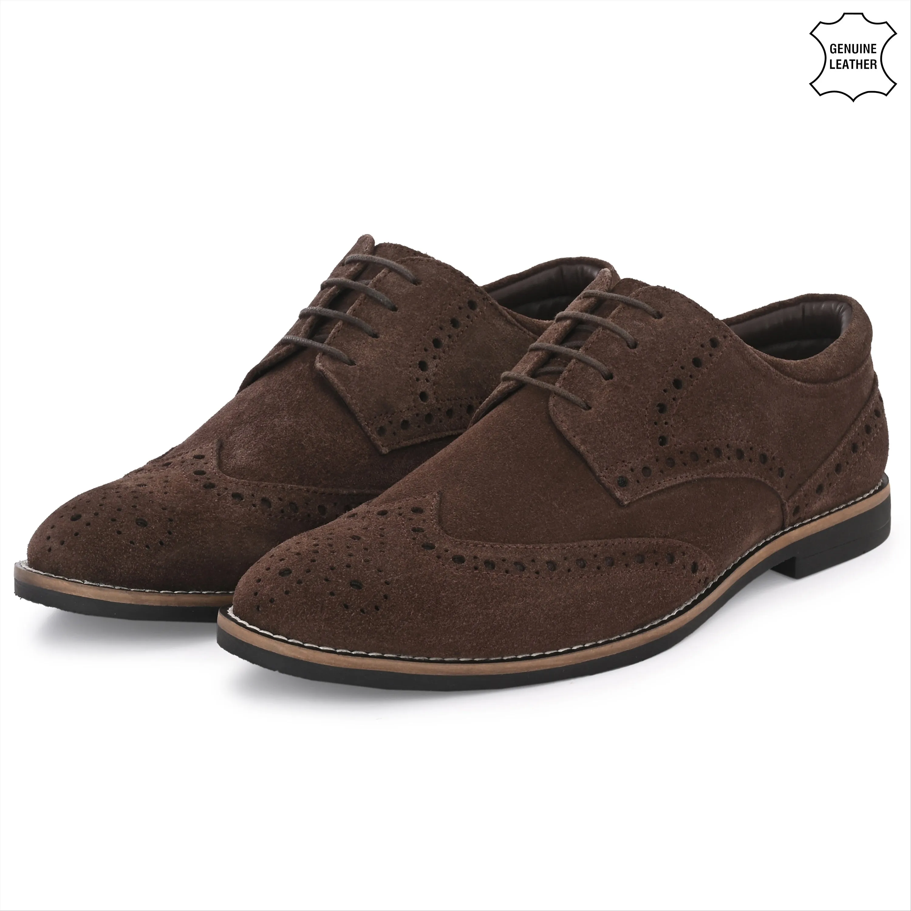 Mighty Suede Leather Brogue Derby Lace Ups