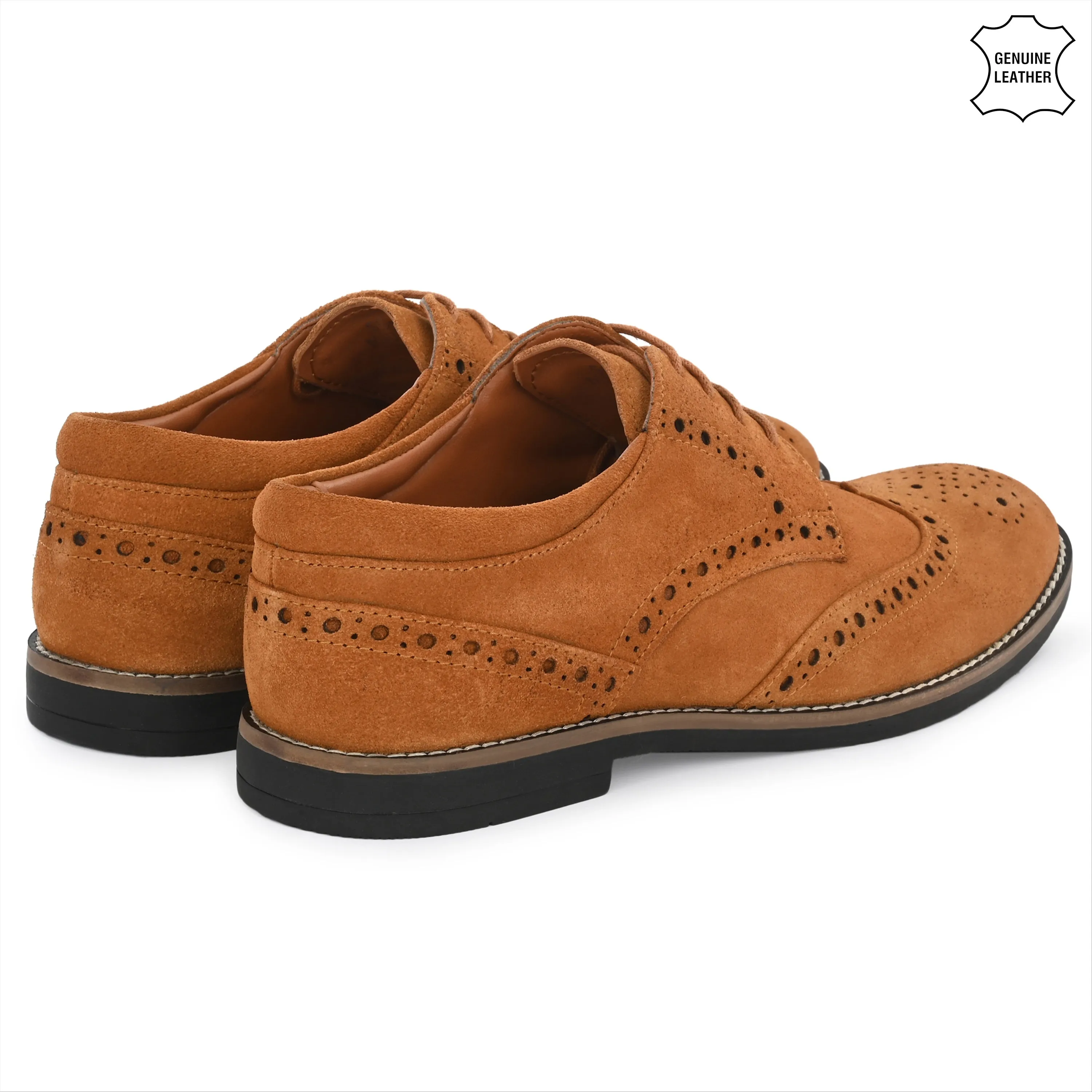 Mighty Suede Leather Brogue Derby Lace Ups